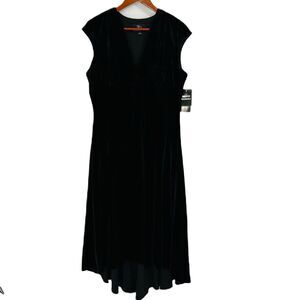 Sandra Darren Dress Women 14 Black Velvet Pullover Boho Elegant Fairy Feminine